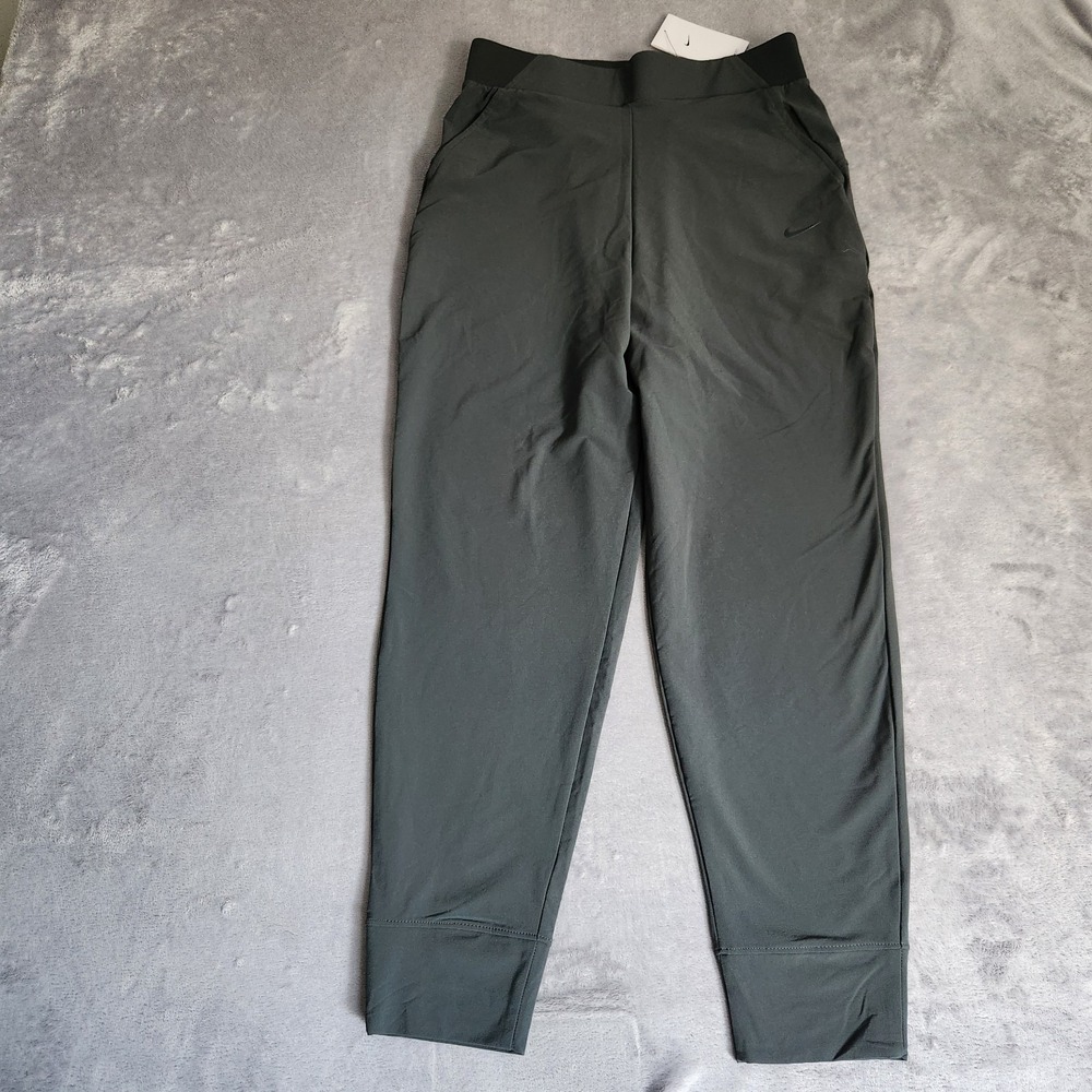 New Nike Bliss Luxe Women's Training Pants Mid Rise Smoke Grey Medium CU5849-070